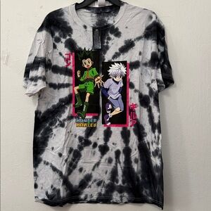 HUNTER ANIME Tie Dye Oversized Graphic Tee Unisex T-Shirt Adult Size L NWT